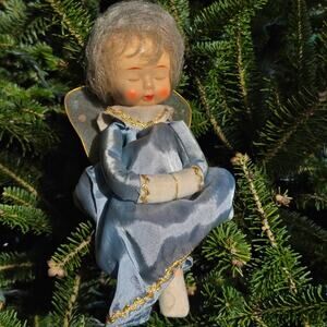 Vintage Blue Haired Knee Hugger Pixie Angel 1965 A.D Sutton & Sons HTF *read*